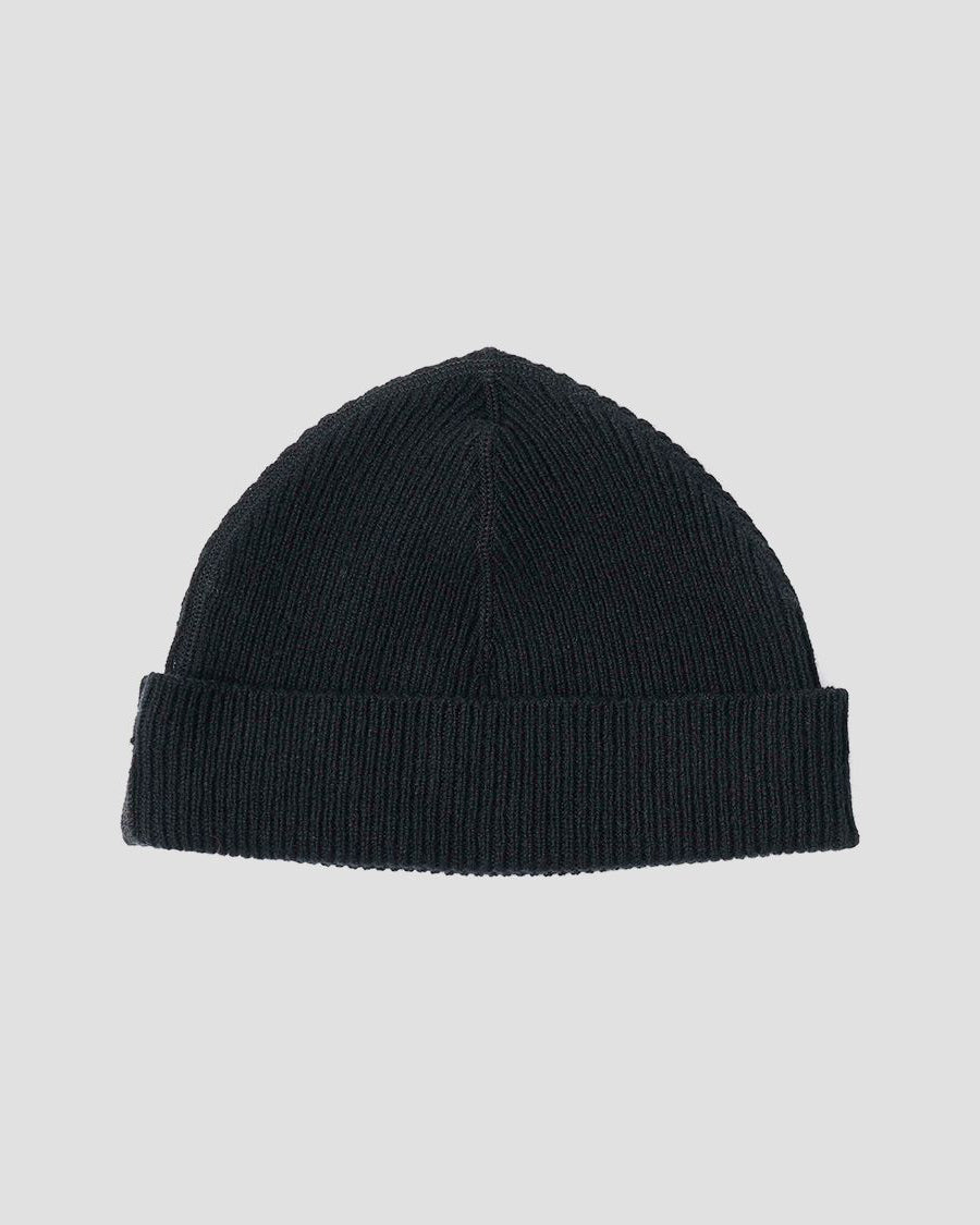 Felted Flatlock Beanie Lambswool - Black