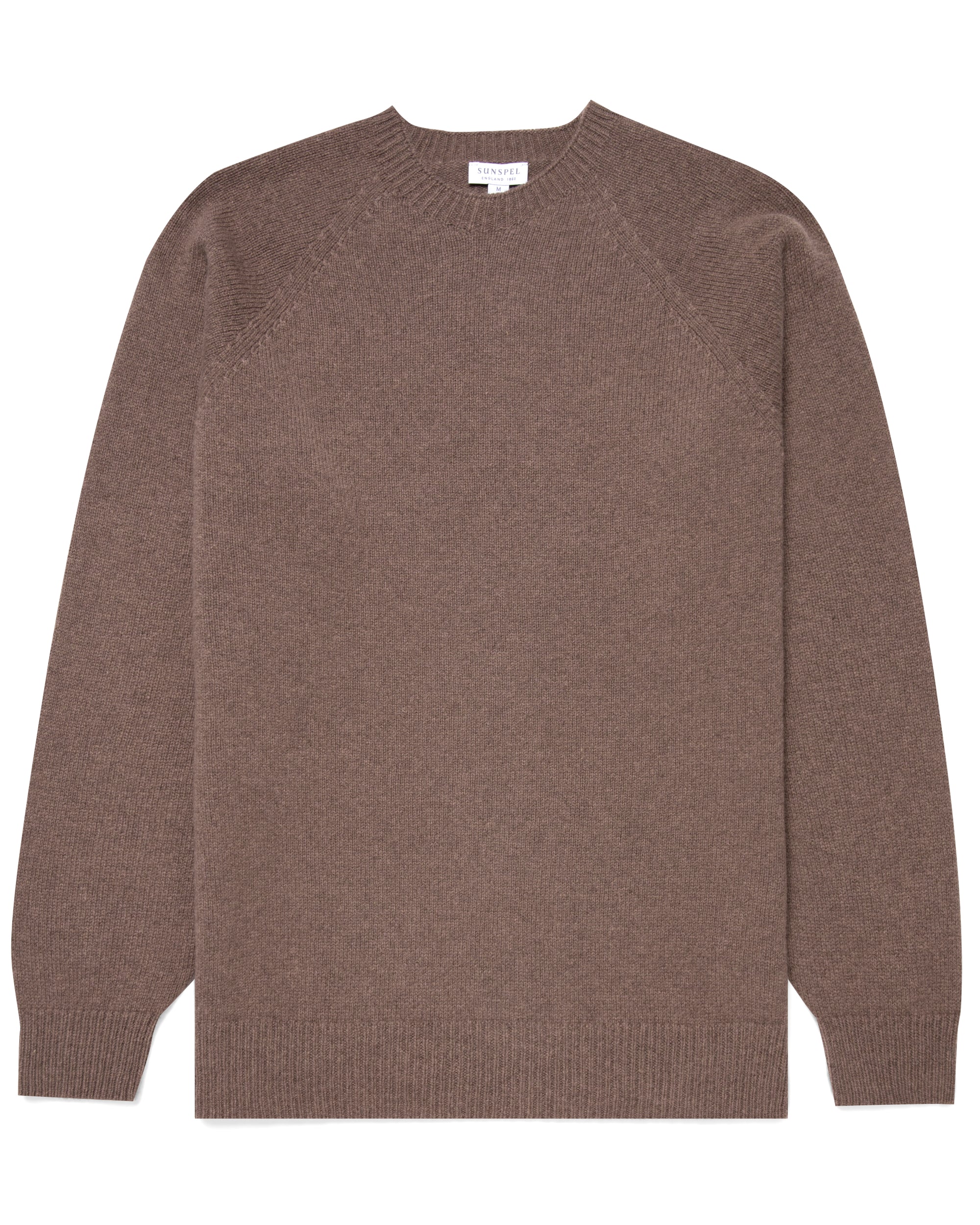 Lambswool Crew Neck Jumper - Umber Brown