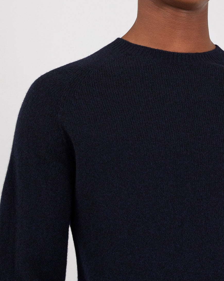 Lambswool Crew Neck Jumper - Dark Navy