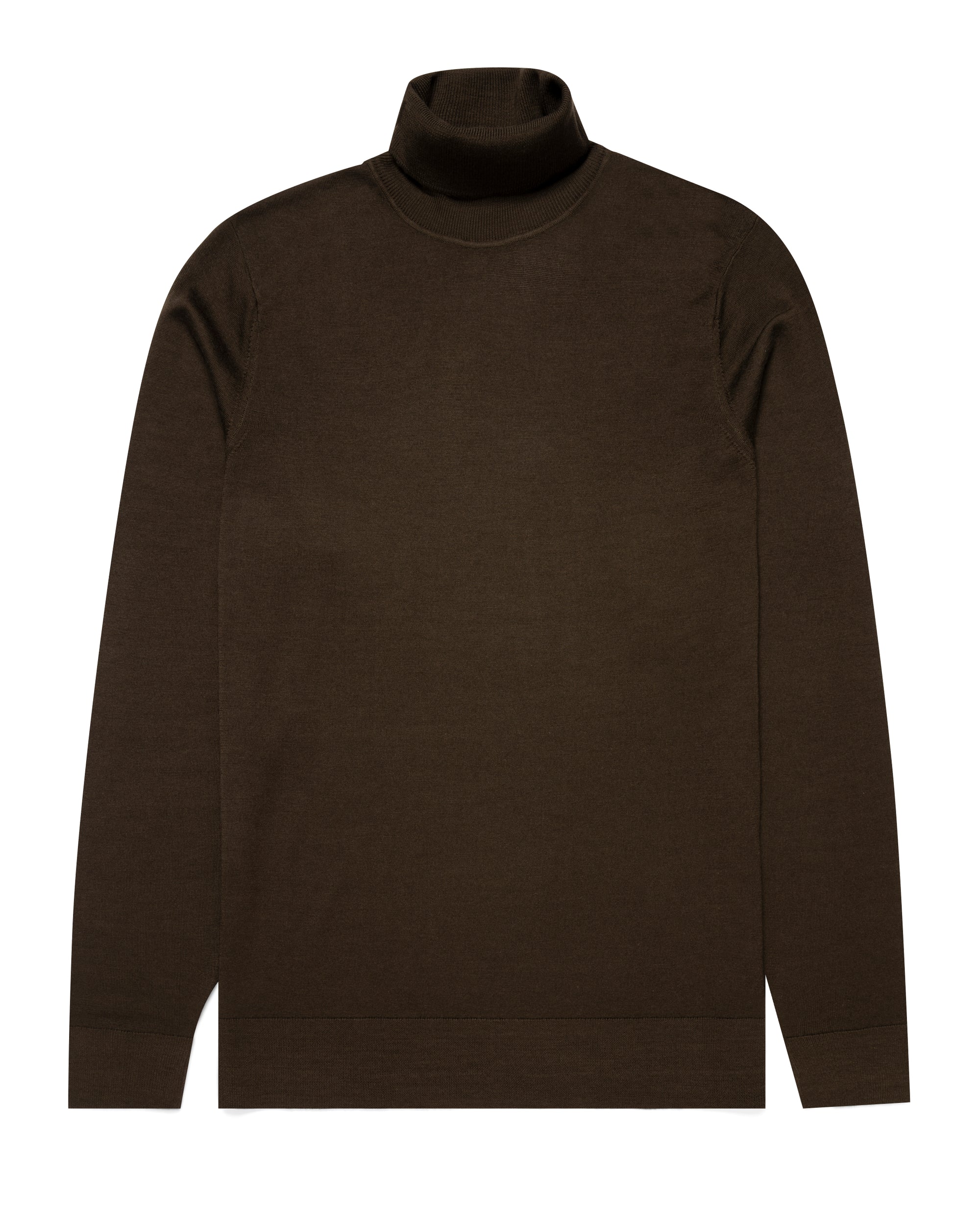 Fine Merino Roll Neck - Dark Moss