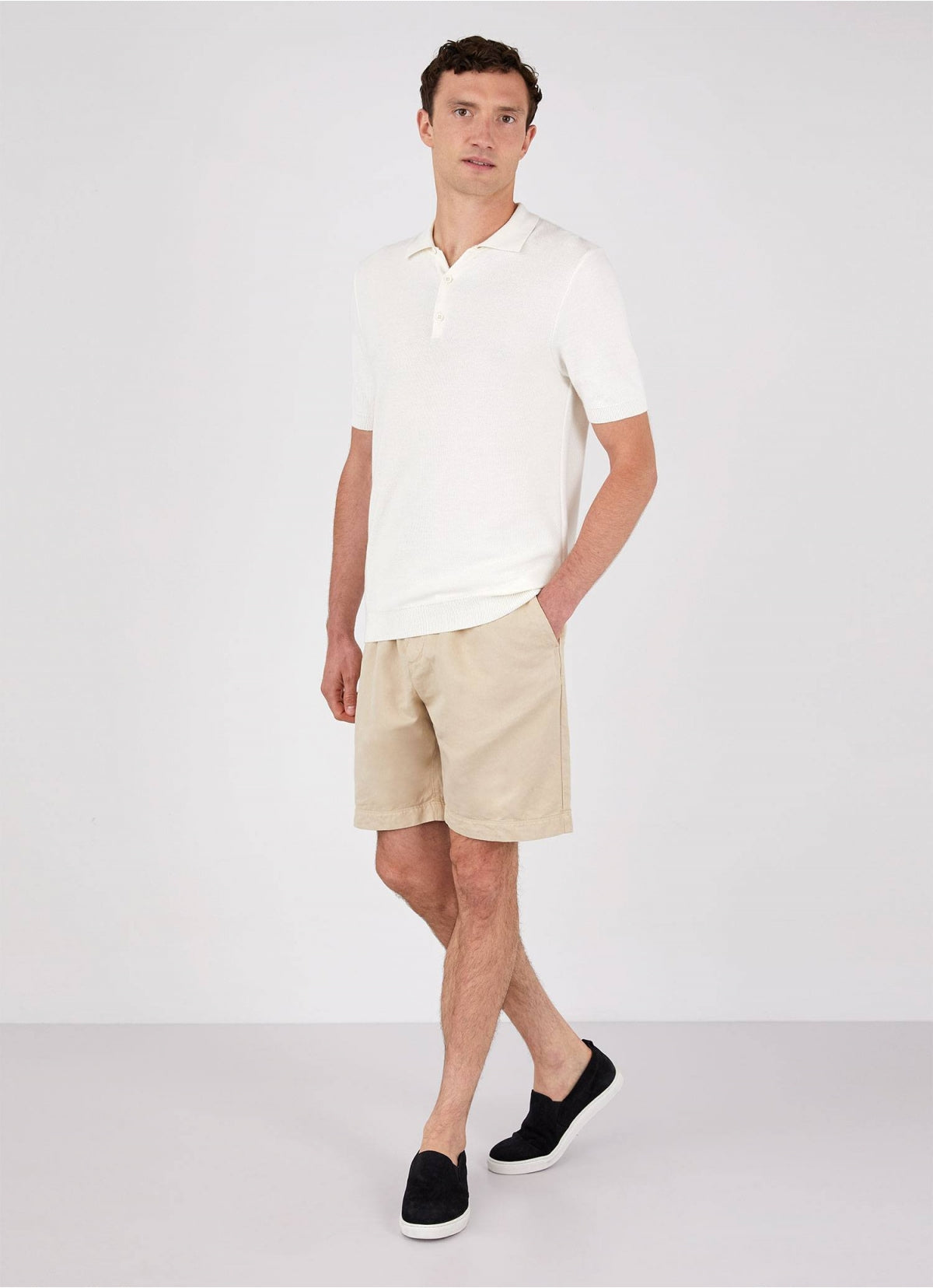 Fine Texture Polo - Ecru