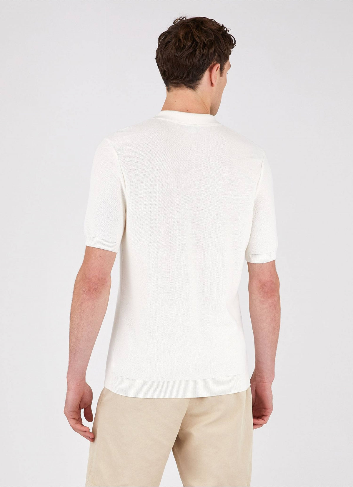 Fine Texture Polo - Ecru