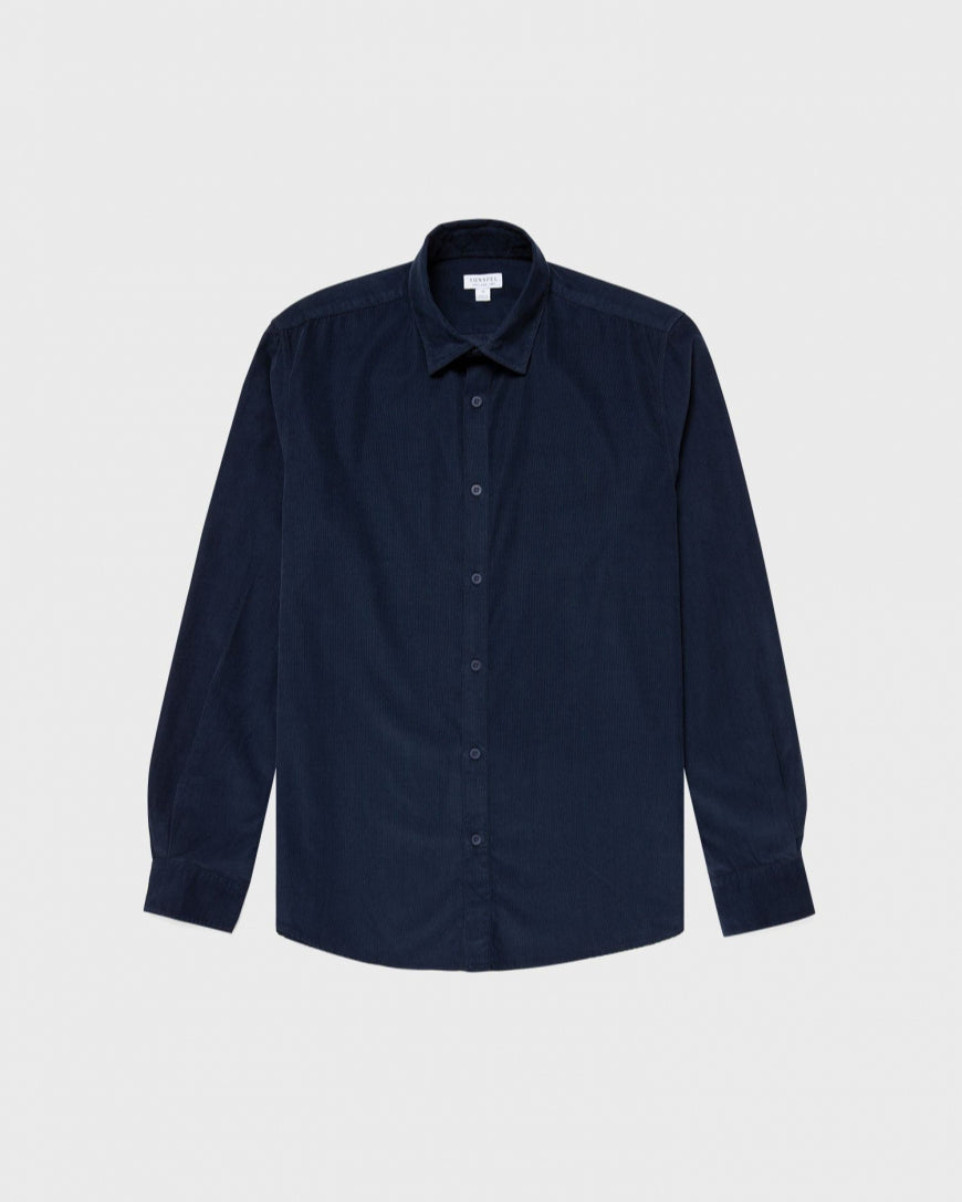 Casual Oxford Corduroy Shirt - Navy