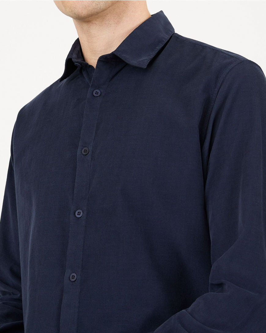 Casual Oxford Corduroy Shirt - Navy