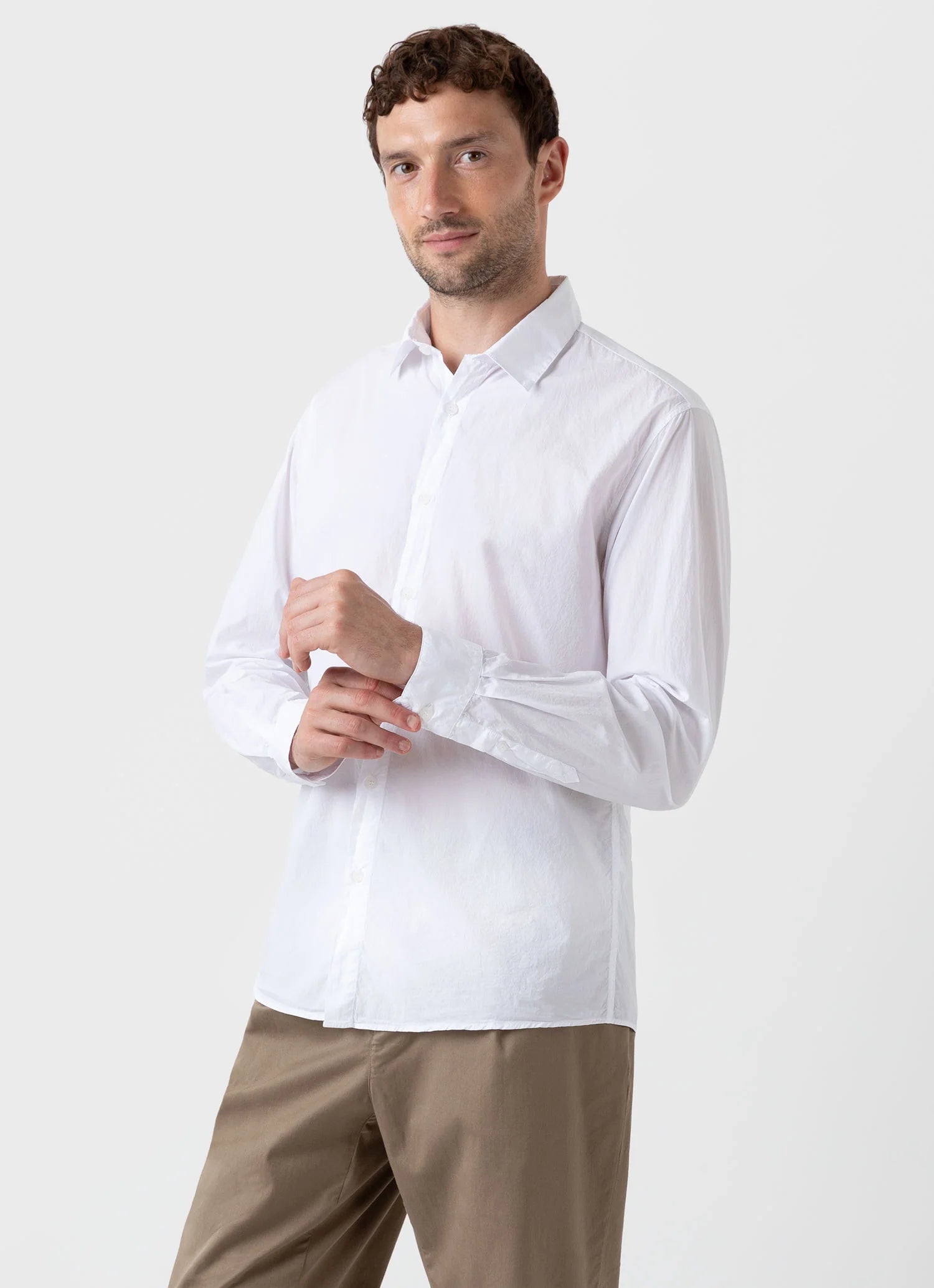Lightweight Poplin Shirt - White