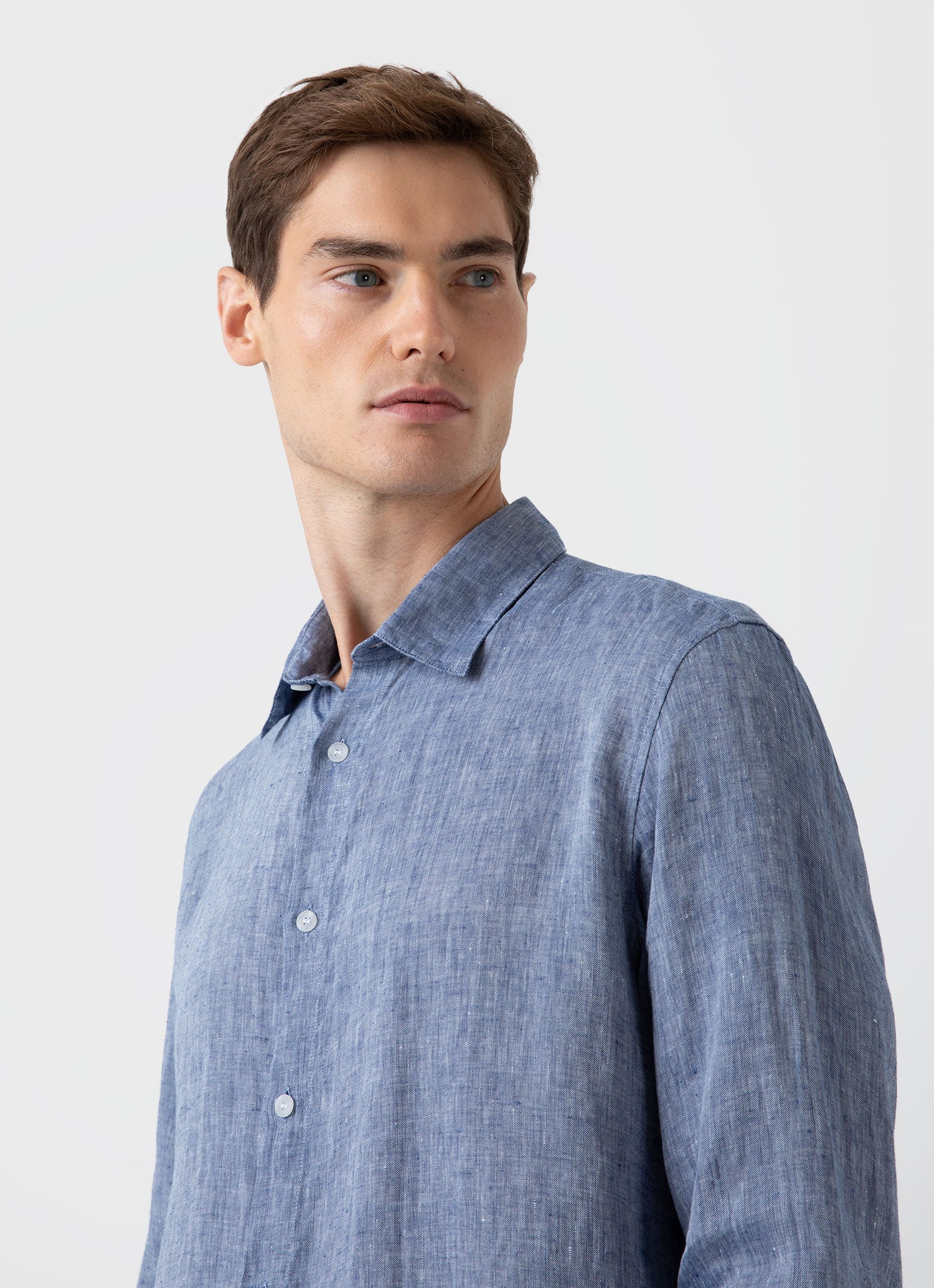 Casual Linen Shirt  - Bluestone