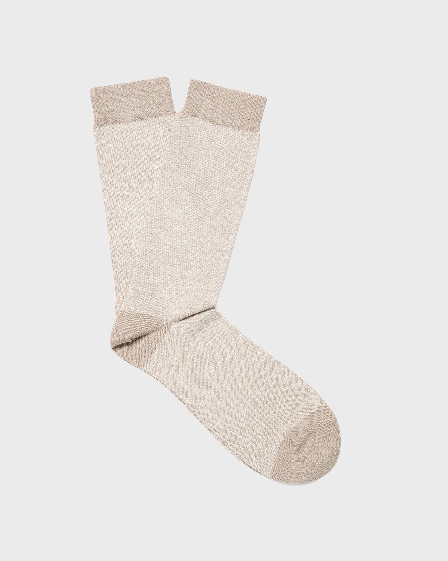 Organic Twist Cotton Sock - Light Sand/Ecru Twist