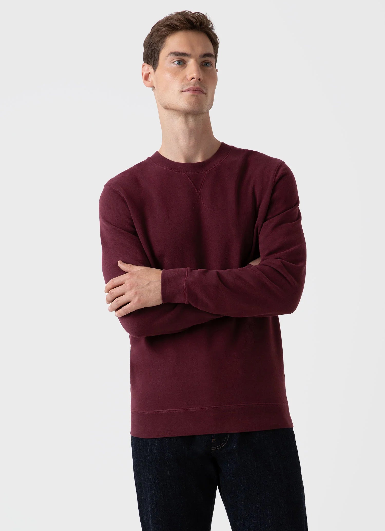 Cotton Loopback Sweatshirt - Vino