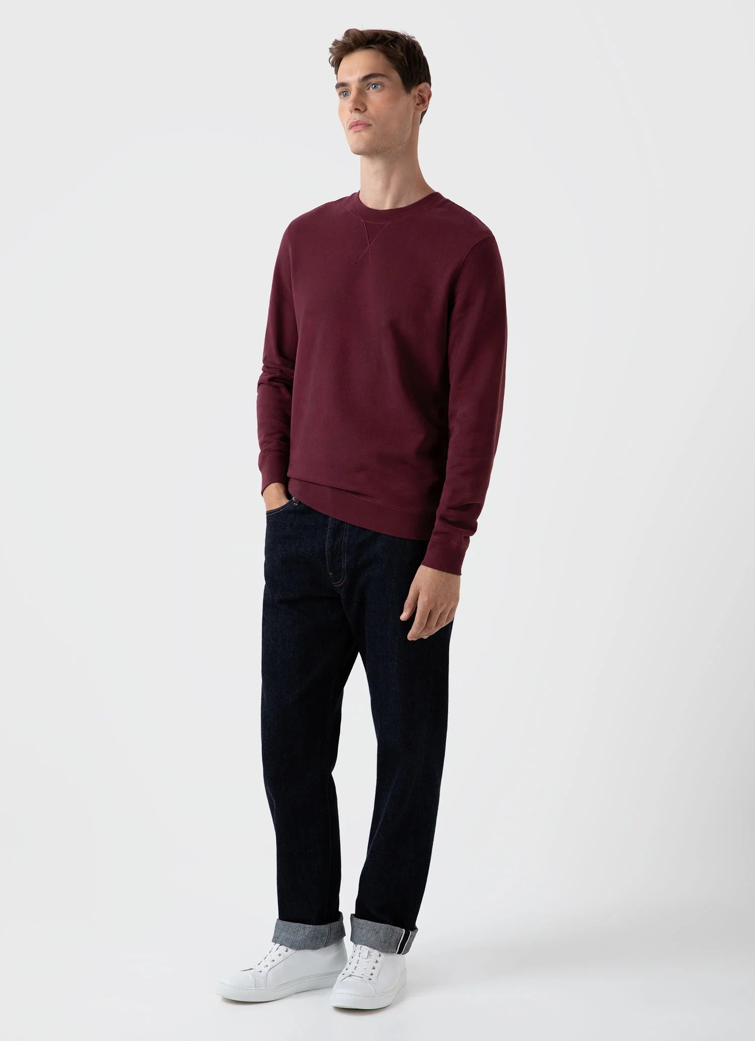 Cotton Loopback Sweatshirt - Vino