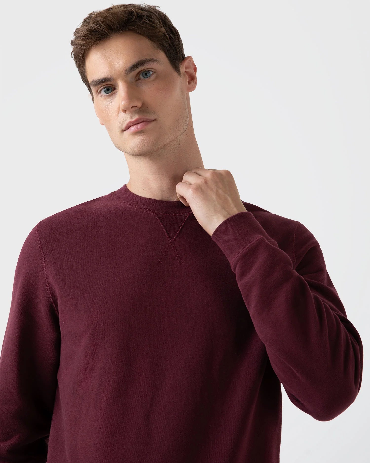 Cotton Loopback Sweatshirt - Vino