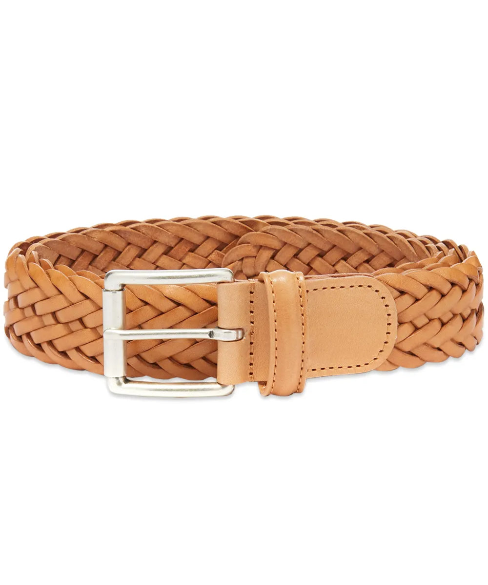 Woven Leather Belt - Natural