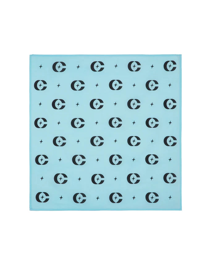 Star Monogram Print Bandana - Light Blue